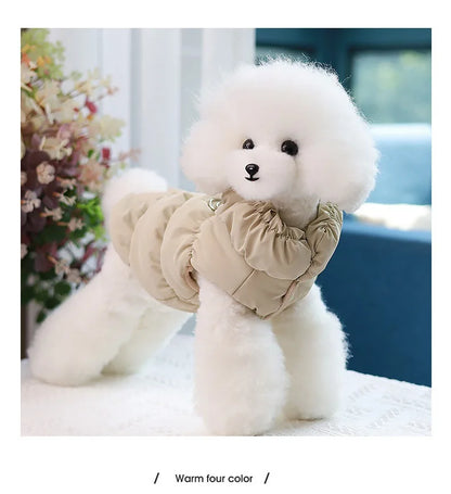 Dog Clothes With Warm Straps Cotton Jackets Pet Two-Legged Jackets Medium-Sized Dog Clothes Autumn-Winter Outfits