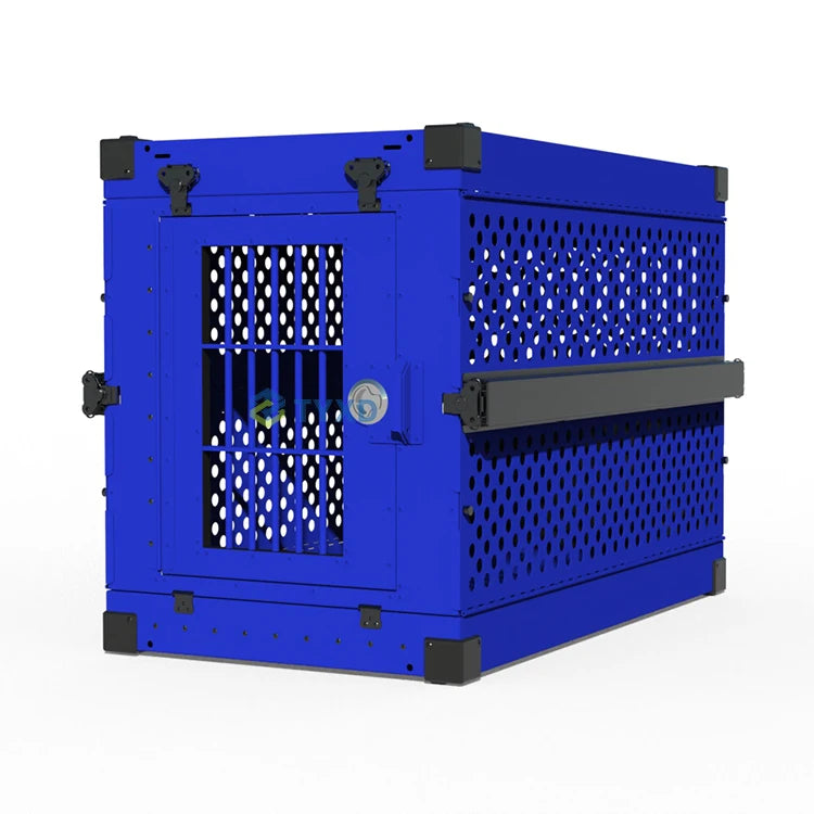 the ALUMINUM DOG CRATE - Impact Strong German Shepherd XL/Large Aluminum Collapsible Dog Travel Crate, Extra Large Folding Animal Cage