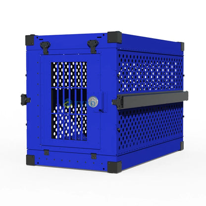 the ALUMINUM DOG CRATE - Impact Strong German Shepherd XL/Large Aluminum Collapsible Dog Travel Crate, Extra Large Folding Animal Cage