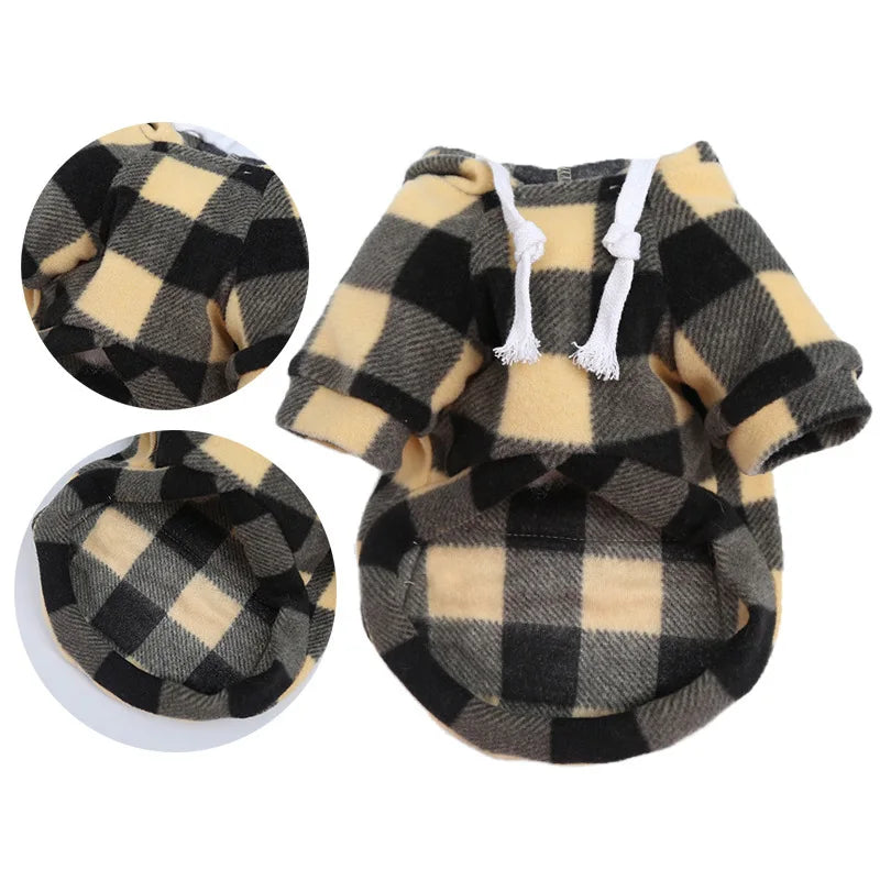 Autumn and Winter Warm Pockets Zipper Small Medium and Large Dog Clothes Pet Cat Teddy Bathroom Clothing Supplies