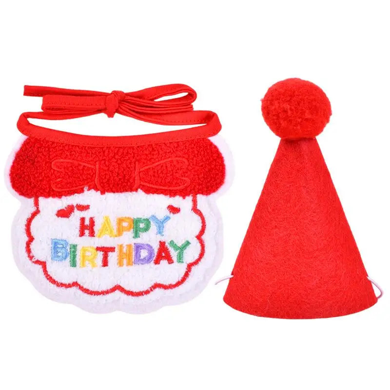 the BIRTHDAY DOGGY - Pet Cat/Dog Birthday Scarf/Hat Set, Cat/Dog Birthday Party Supplies, Pet Scarf Birthday, Hat/Scarf Small/Medium Pet Accessories