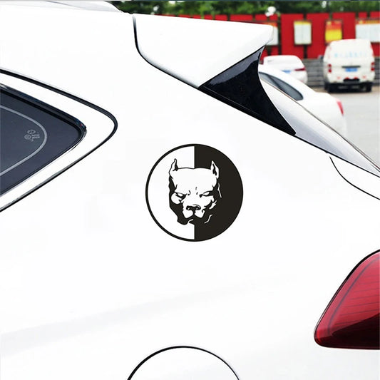 Bulldog Car Stickers Reflective Decals Funny Waterproof Pitbull Dog Car Vinyl Decals Decoration for Fuel Tank Cap 12cmx12cm