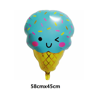 7 Piece Set Donut Ice Cream Five-Pointed Star Aluminum Mold Candy Confetti Balloon Baby Shower Girl Birthday Party Decoration