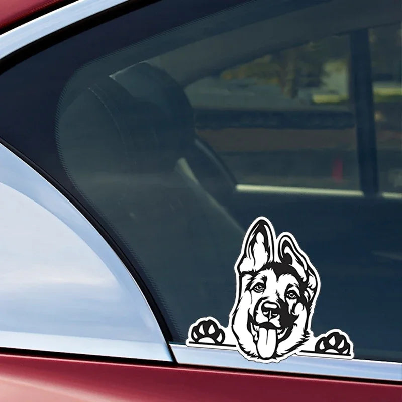 1pc German Shepherd Tongue Out Dog Breed Car Stickers For Laptop Water Bottle Phone Car Motorcycle Vehicle Bumpers Crafts Decals