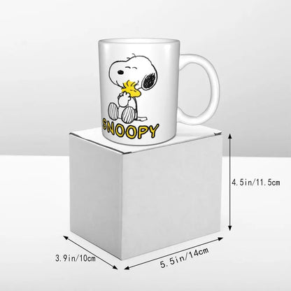 Manga Snoopy Woodstock Cartoon Dog Coffee Mug DIY Customized Ceramic Tea Milk Mug