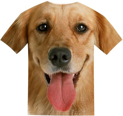 the GOOD BOY - Funny Dog Face Pattern 3D Print T-Shirt, Summer Men/Woman Casual Fashion Animal T-Shirts, Streetwear Kids Tees