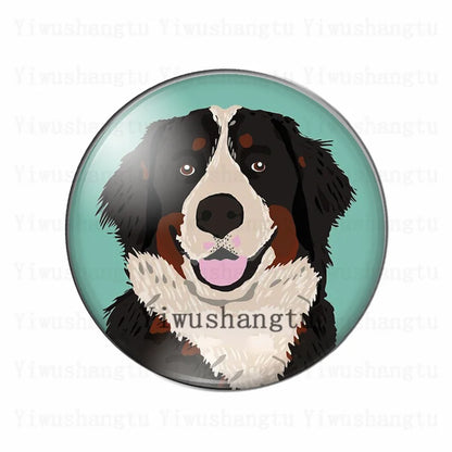 Lovely dog's head painting animal 12mm/20mm/25mm/30mm Round photo glass cabochon demo flat back Making findings