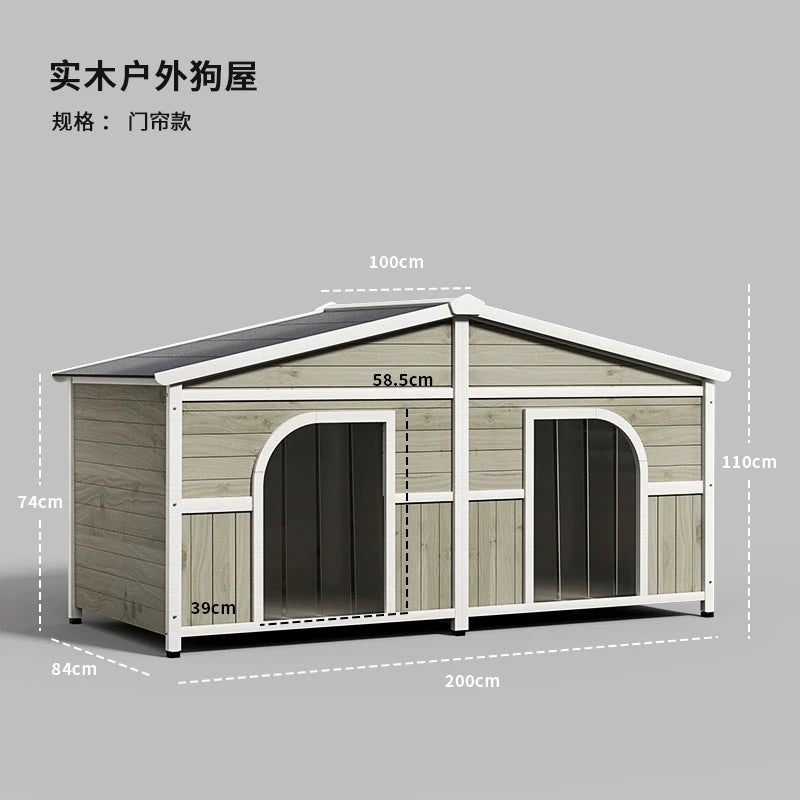 the DOG SHED - Rainproof and Cold-Proof Outdoor Doghouse Kennel, Winter Warm Large Dog Wooden Luxury Villa Doghouse