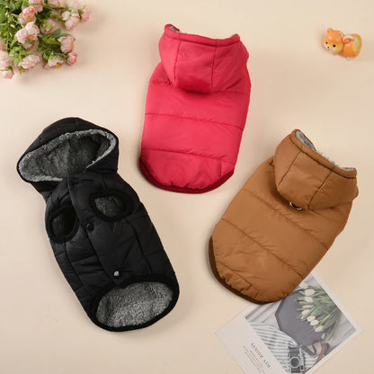 the WARMPAW HOODED FLEECE DOG COAT - Warm Fleece Dog Coat with Hood, Waterproof Winter Pet Puppy Clothes for Small/Medium Dogs/Cats, French Bulldog, Hoodie Costume