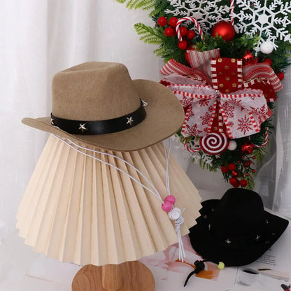 the COWBOY CANINE - Puppy/Dog & Kitten/Cat Hat, Birthday Party Dog/Cat Costumes, Pet Products - Photo Prop, Christmas Dog Hat, Pet Supplies Dog Costume, Cat Cowboy Hat
