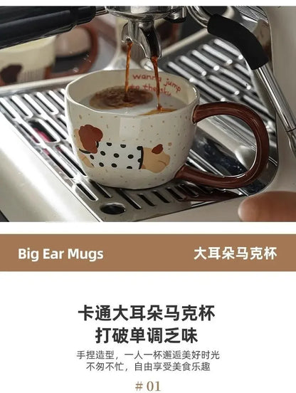 Sausage Puppy Breakfast Cute Ceramic Mug Creative Home Water Cup High Aesthetic Office Coffee Cup Milk Coffee Household Cup