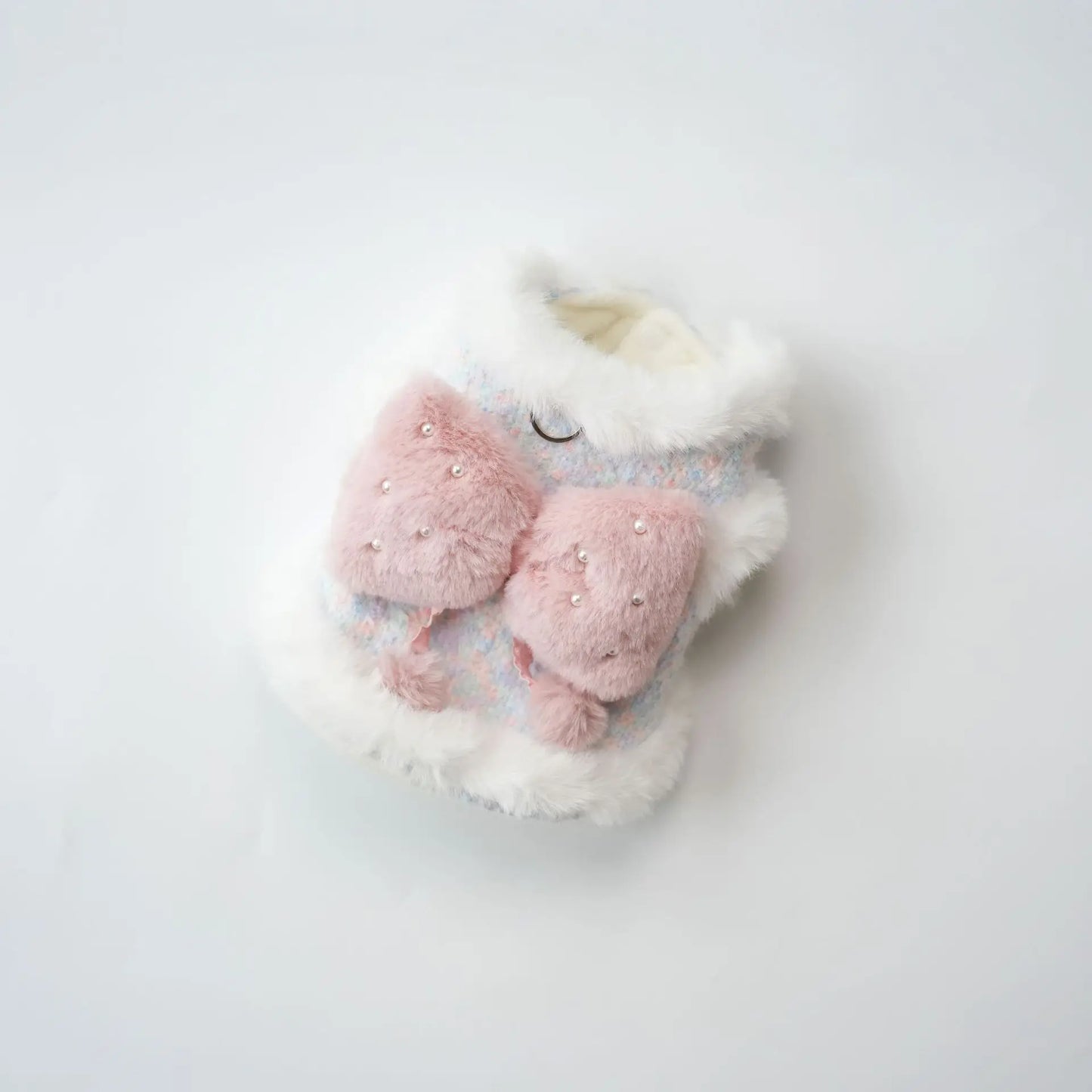 Pet Colorful Bow Set Skirt Autumn/Winter Bow Plush Coat Dress Warm Clothes Teddy Clothes Puppy Clothes for Small Dogs