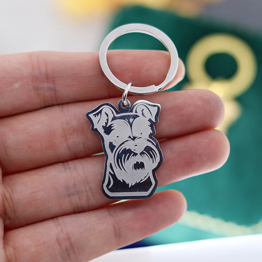 Stainless Steel Charms French Bulldog Dog Men's Trendy Punk Keychain for Women Men Jewelry Kids Gifts Key Bag Deco Accessories