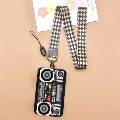 Cat and dog pattern Bank Credit ID Card Student Bus Card Holders Storage Protective Shell Pendant