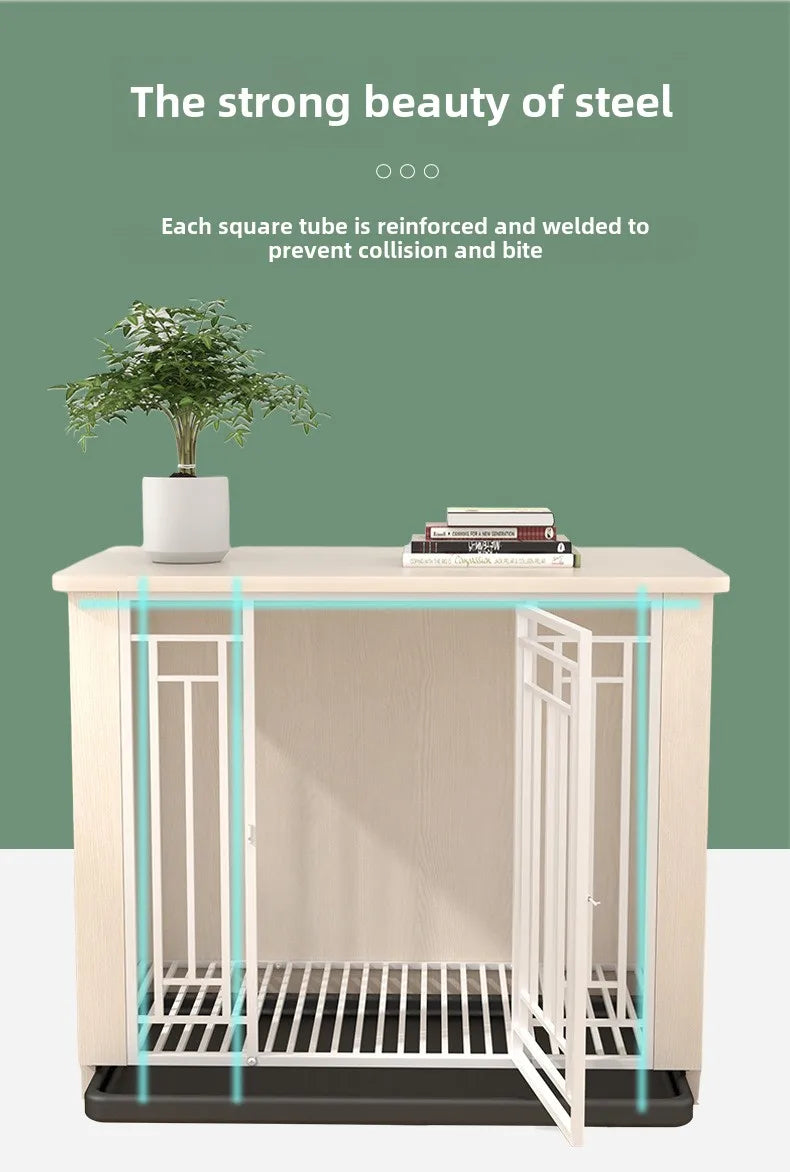 Heavy Duty Large Dogs Cage High Strength Steel Wood Easy To Install Dog Crate Pet Dog Kennel