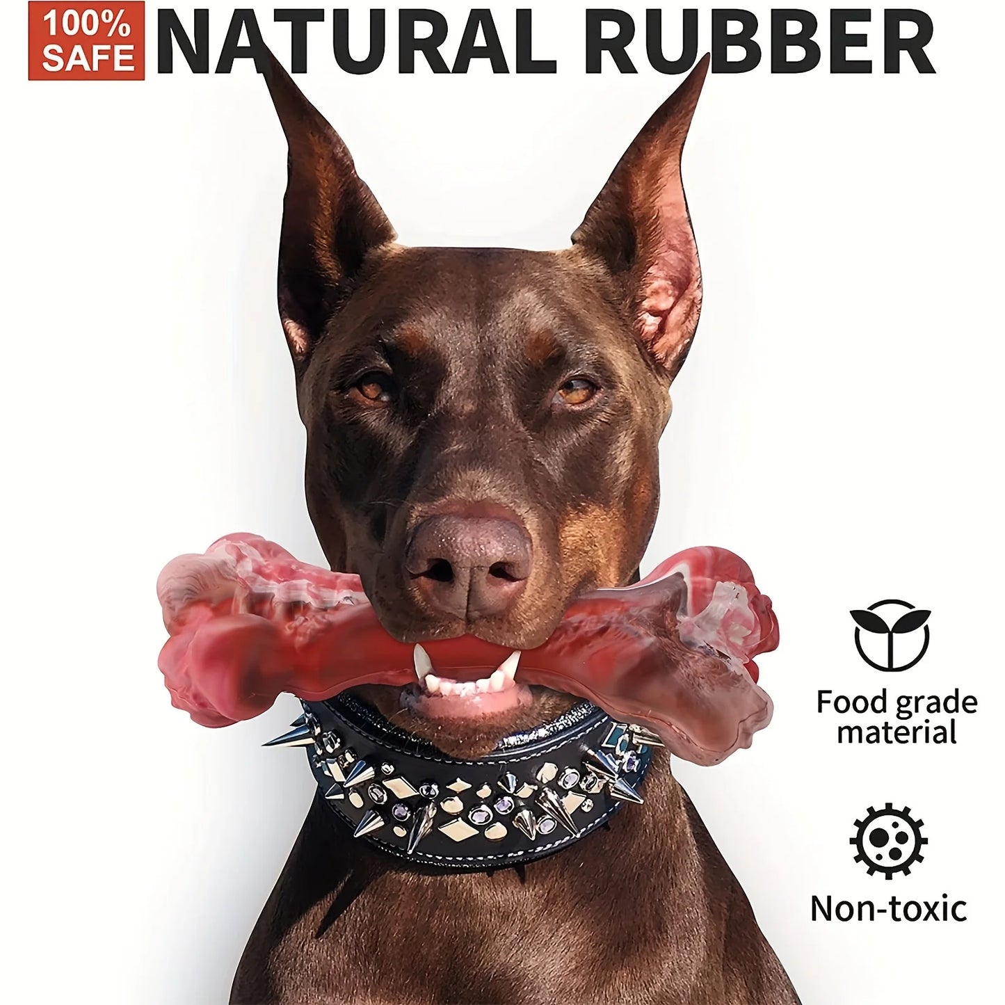 Silicone dog bite toy, natural rubber non-toxic, suitable for strong biting dogs, interactive cleaning of teeth bones,