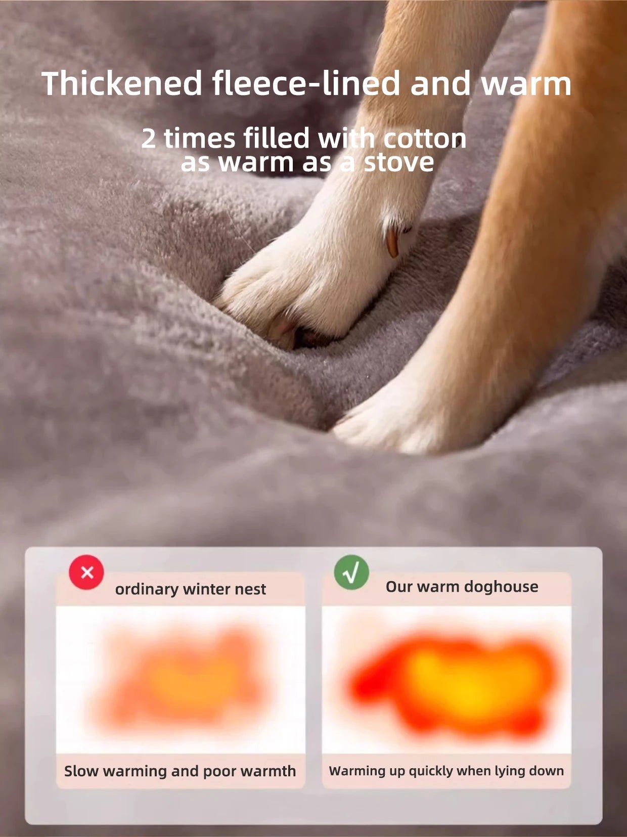 2024 New Dog Kennel Winter Warm Large Dog Oversized Dog House House Closed Winter Removable Golden Pet Four Seasons Use