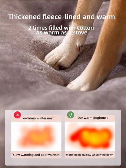 2024 New Dog Kennel Winter Warm Large Dog Oversized Dog House House Closed Winter Removable Golden Pet Four Seasons Use