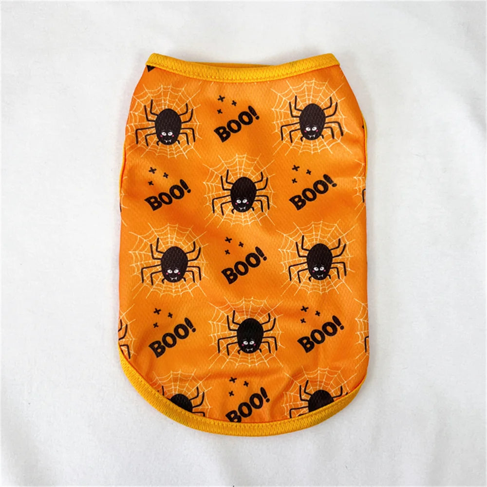 the CREEPYCUTE MESH COSTUME TEE - Summer Cat/Dog Vest, Mesh Breathable Pet Clothes for Small Dogs, Chihuahua, Yorkshire, Puppy/Kitten Halloween Cosplay Costume