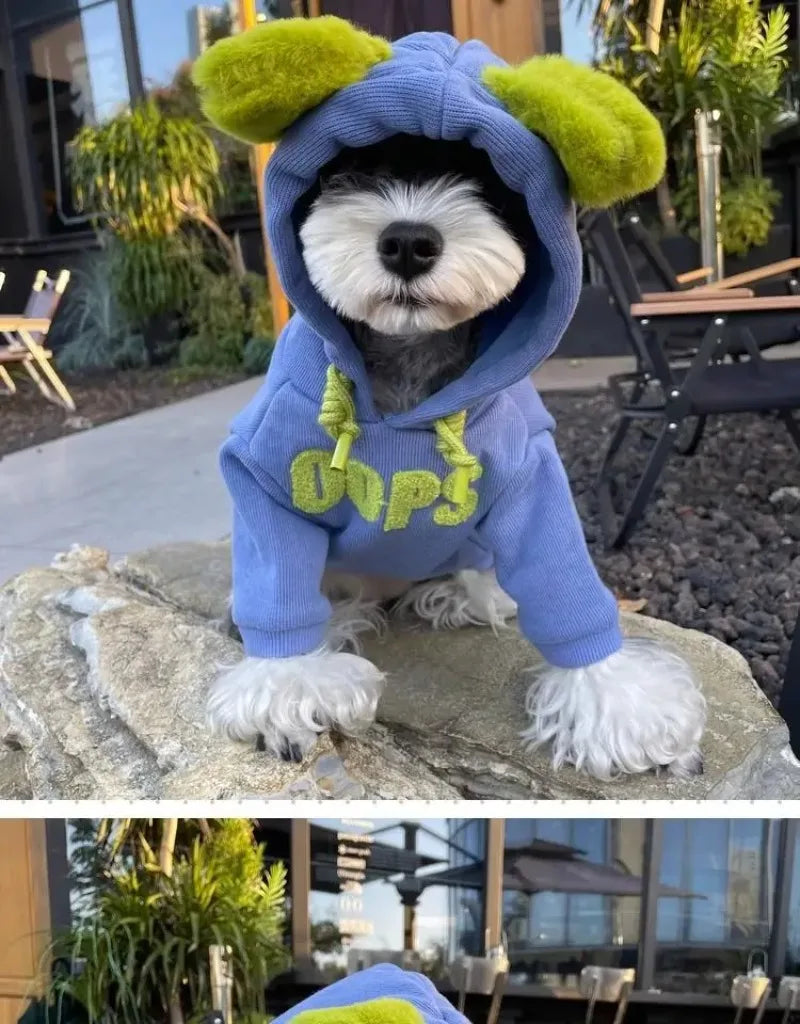 Fashion Winter Pet Dog Sweatshirt Clothes for Small Medium Dogs Warm Fleece Zipper Dog Hoodies Chihuahua French Bulldog Jacket