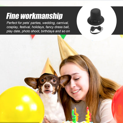 1Set Pet Hat Adjustable Bow Tie Dog Cat Costume Birthday Party Halloween Supply Dog Hat Pet Halloween Supply Party Bow Tie