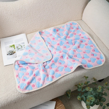 Dog Cat Cute Pattern Fleece Sleeping Blanket Winter Fall Dog Coral Soft Fluffy Bed Sheet Mat Pet Warm Comfortable Blanket Cover