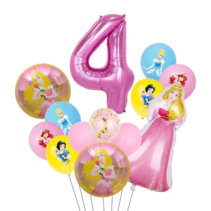 Disney Princess Birthday Decoration Tableware Paper Cups Plates Balloons Tablecloth Backdrop Banner Party Supplies For Baby Kids