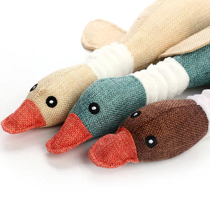 30cm Pet Mallard Duck Dog Toy for Big Chewers Dog Squeaky Wild Goose Puzzle Training Toys Cute Soft Dog Chew Toy with Squeaker
