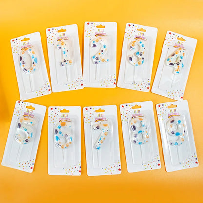 Cute Puppy Paw Print Number Birthday Candles, Suitable For Cake Decorations, Birthday Celebrations, Anniversary Commemorations