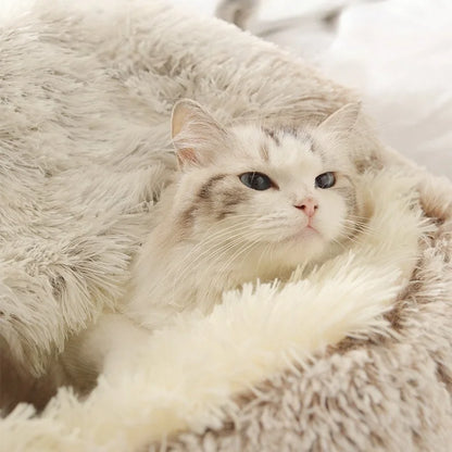 Cat Litter Crystal Plush Dog Kennel Plush Pet Kennel Shipping Deep Sleep Half Pack Warm Vacuum Round