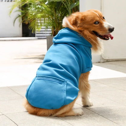 Big Dog Hoodies Autumn and Winter Pet Zipper Pocket Hoodies for Large Medium Sized Dog Clothes Pet Clothing