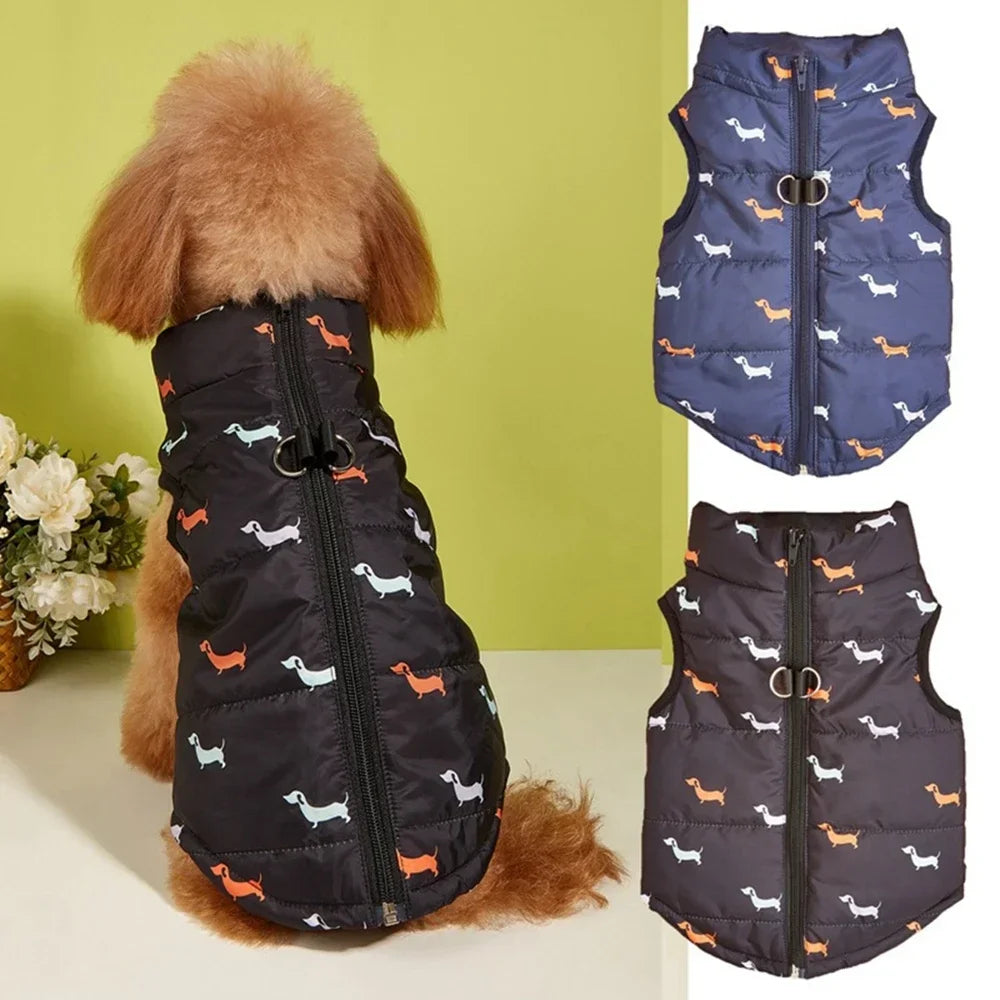 the ZIPSNUG WINTER VEST - Warm Winter Dog Clothes for Small Dogs, Windproof Pet Dog Coat/Jacket, Zipper Clothes Puppy Outfit Vest, Yorkie/Chihuahua Clothes