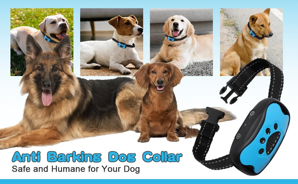 the BARK NO-MORE - Pet Dog Anti Barking Device, USB Rechargeable Dogs Training Collar, Ultrasonic Stop Barking Vibration Anti Bark Collar