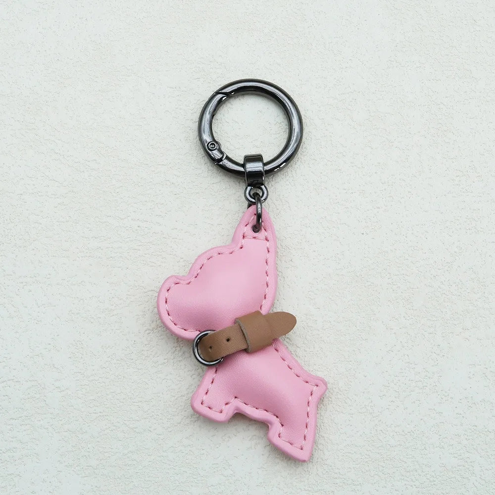Kawaii Cute Chubby Leather Keychain French Bulldog Charm Dog Dolls Bag Hanging Exquisite Dog Pendant Friend