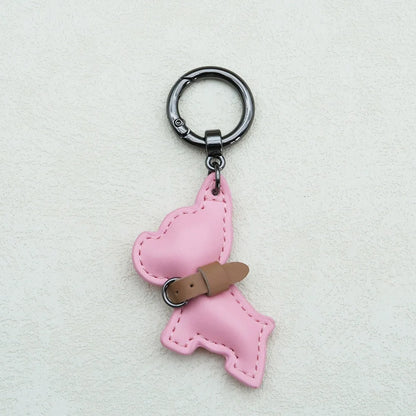 Kawaii Cute Chubby Leather Keychain French Bulldog Charm Dog Dolls Bag Hanging Exquisite Dog Pendant Friend