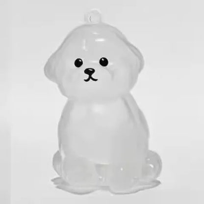 Transparent Cute Dog Pendant Keychain Creative Pet Hair Storage Capsule Hanging Ornament for Pet Lover DIY Pet Memorial Keychain