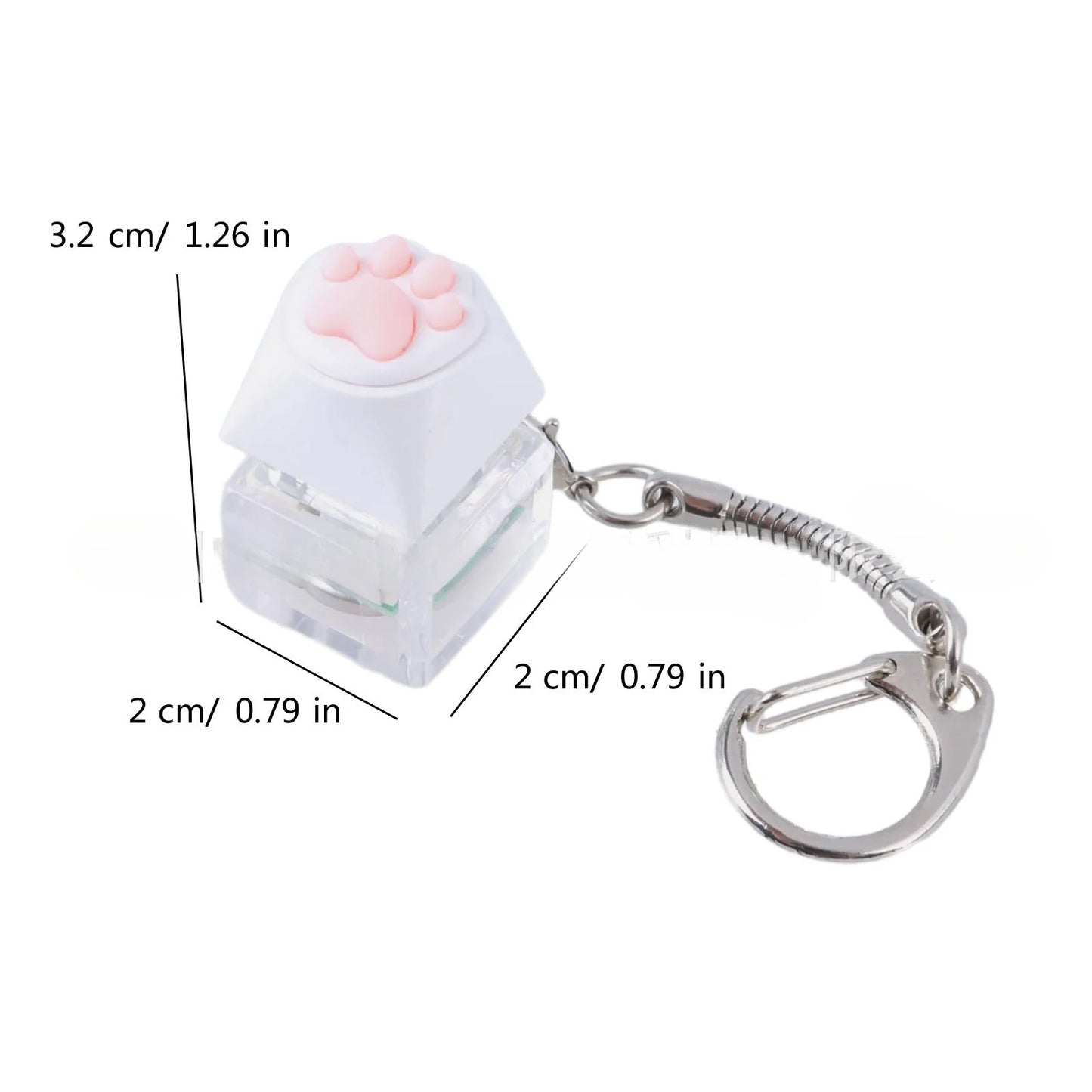 Keyboard Keychain Fidget Toy Cat's Paw Keycap Clicker Fidget Key Chain Decompression Toys Cute Cat's Paw Stress Relief Gifts