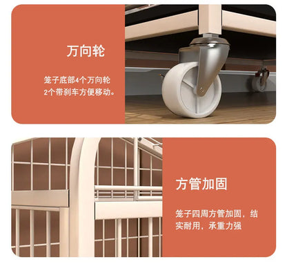 Heavy Duty Dog Cage Large Medium Pet Cage with Toilet Full Square Tube Indoor Dog House