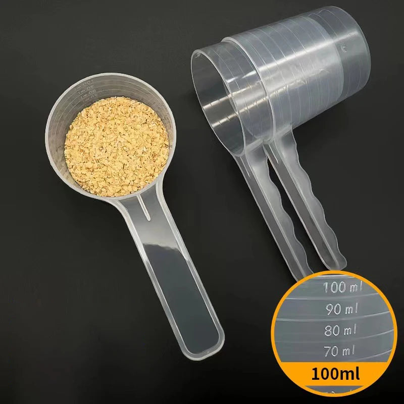 1/3Pc 100ml Transparent Pet Measuring Spoon With Scale Dog Cat Feeding Shovel Tableware Pet Supplies Milk Powder Seasoning Scoop