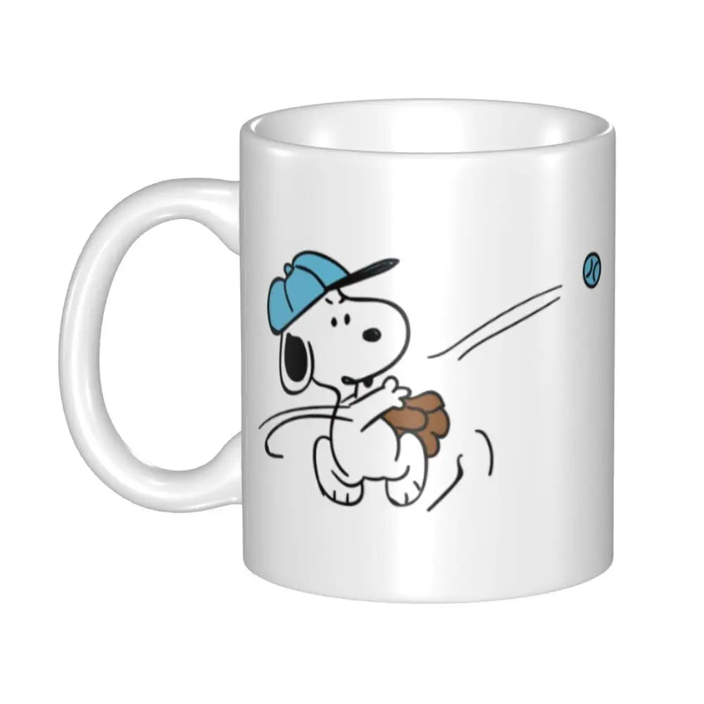 Manga Snoopy Woodstock Cartoon Dog Coffee Mug DIY Customized Ceramic Tea Milk Mug
