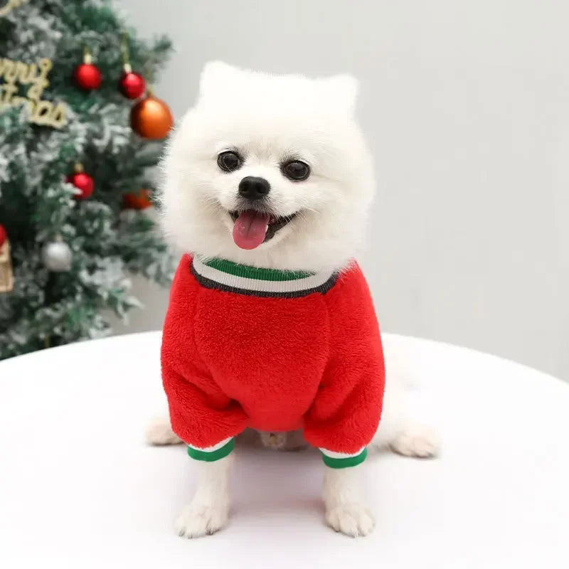 the YULEPAW WINTER COAT - Dog Christmas Clothes, Winter Warm Pet Clothes for Small/Medium Dogs, Elk Santa Claus Dog/Cats Coat Hoodies, Christmas Dogs Costume