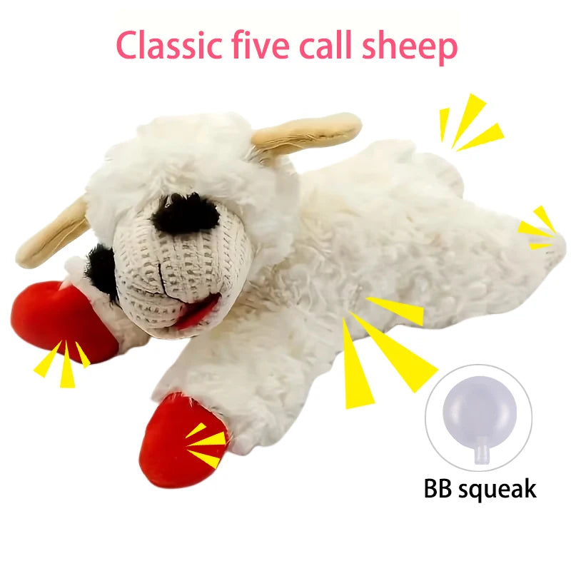 Plush Dog Toys With Squeaky Lamb Anime Lying Sheep Alpaca Plush Stuffed Interactive Toys For Dog Pet Toy Supplies