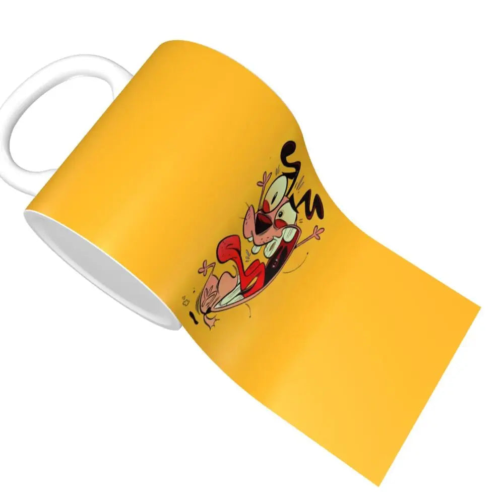 Personalized C-Courage The Cowardly Dog Coffee Mug DIY Ceramic Milk Tea Mug Cup