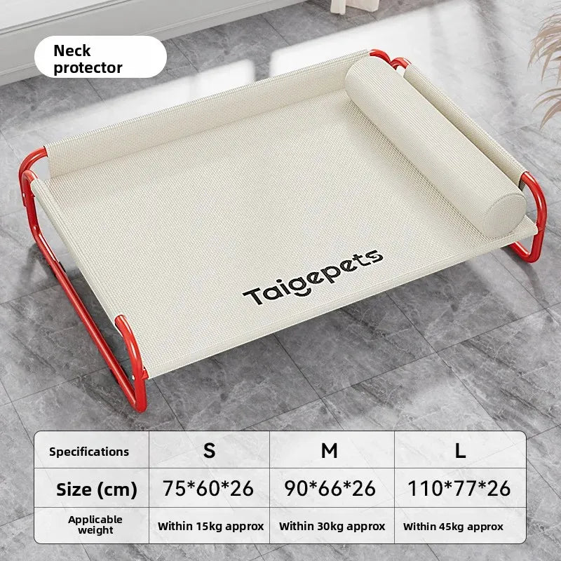 Dog camp bed summer kennel four seasons pet sofa off the ground moisture-proof medium and large removable dog bed