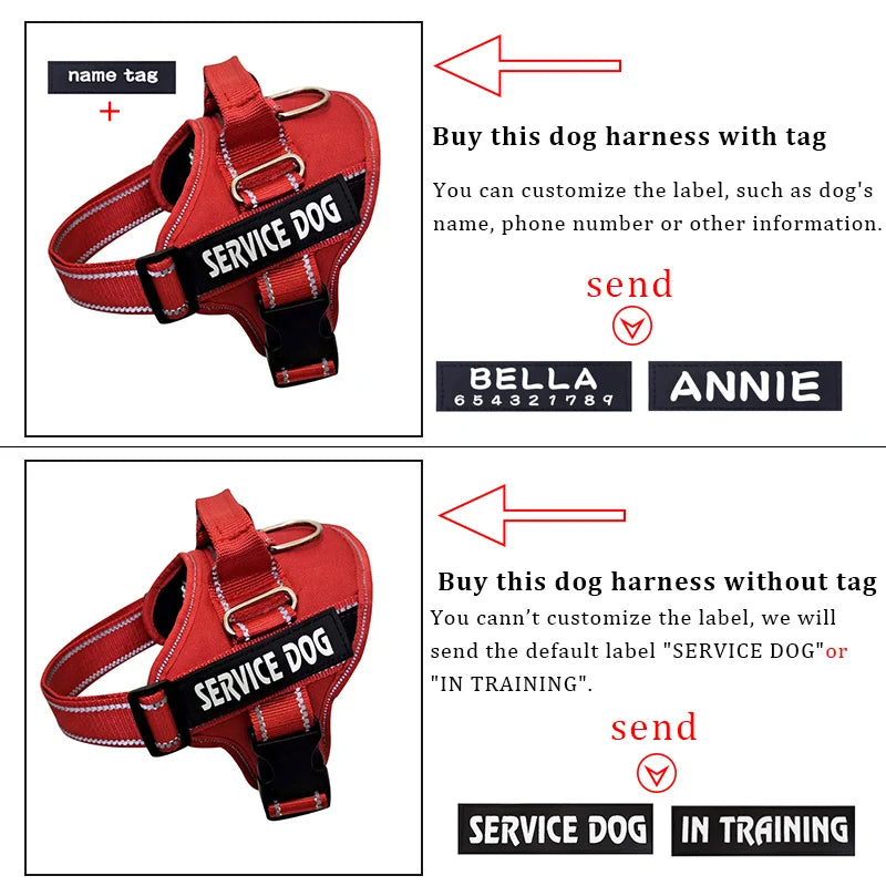 Dog Harnas No Pull Reflective Breathable Adjustable Pet Harnas Dog Vest Id Custom Name tag outdoor dog walking supplies