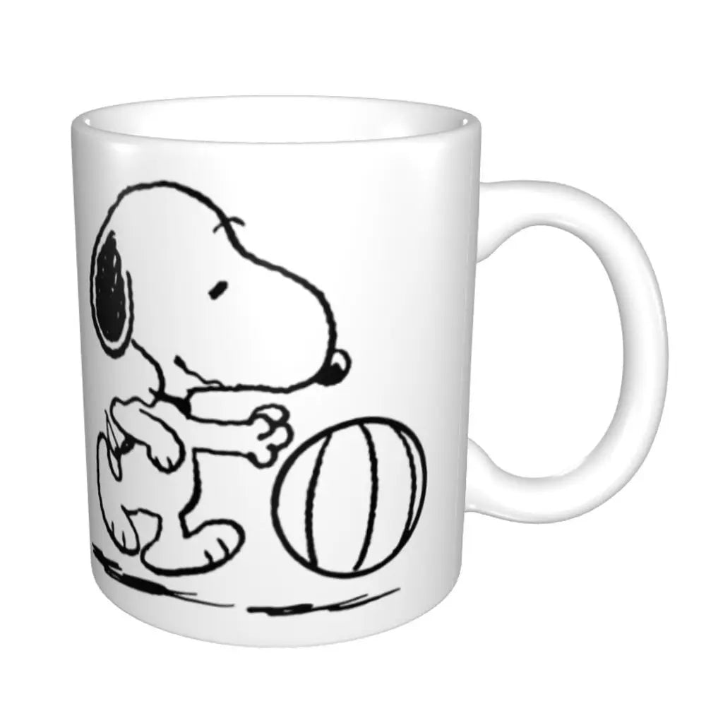 Manga Snoopy Woodstock Cartoon Dog Coffee Mug DIY Customized Ceramic Tea Milk Mug