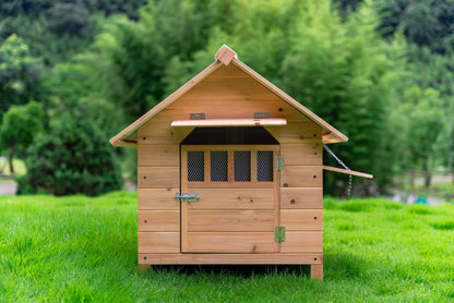 Solid wood dog house Outdoor pet Winter kennel All seasons Universal warm Wooden large dog Outdoor rainproof dog cage