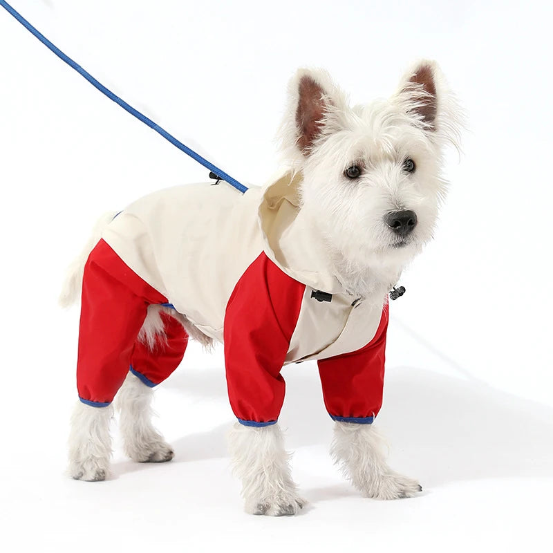 Towable Puppy Dog Raincoat Waterproof Pet Jumpsuit for Small Dogs Pomeranian Poodle Maltese Rain Coats Overalls mascotas Clothes