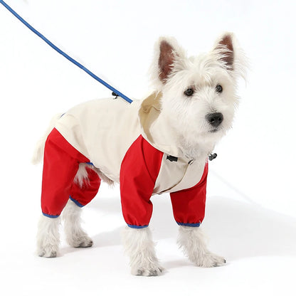Towable Puppy Dog Raincoat Waterproof Pet Jumpsuit for Small Dogs Pomeranian Poodle Maltese Rain Coats Overalls mascotas Clothes