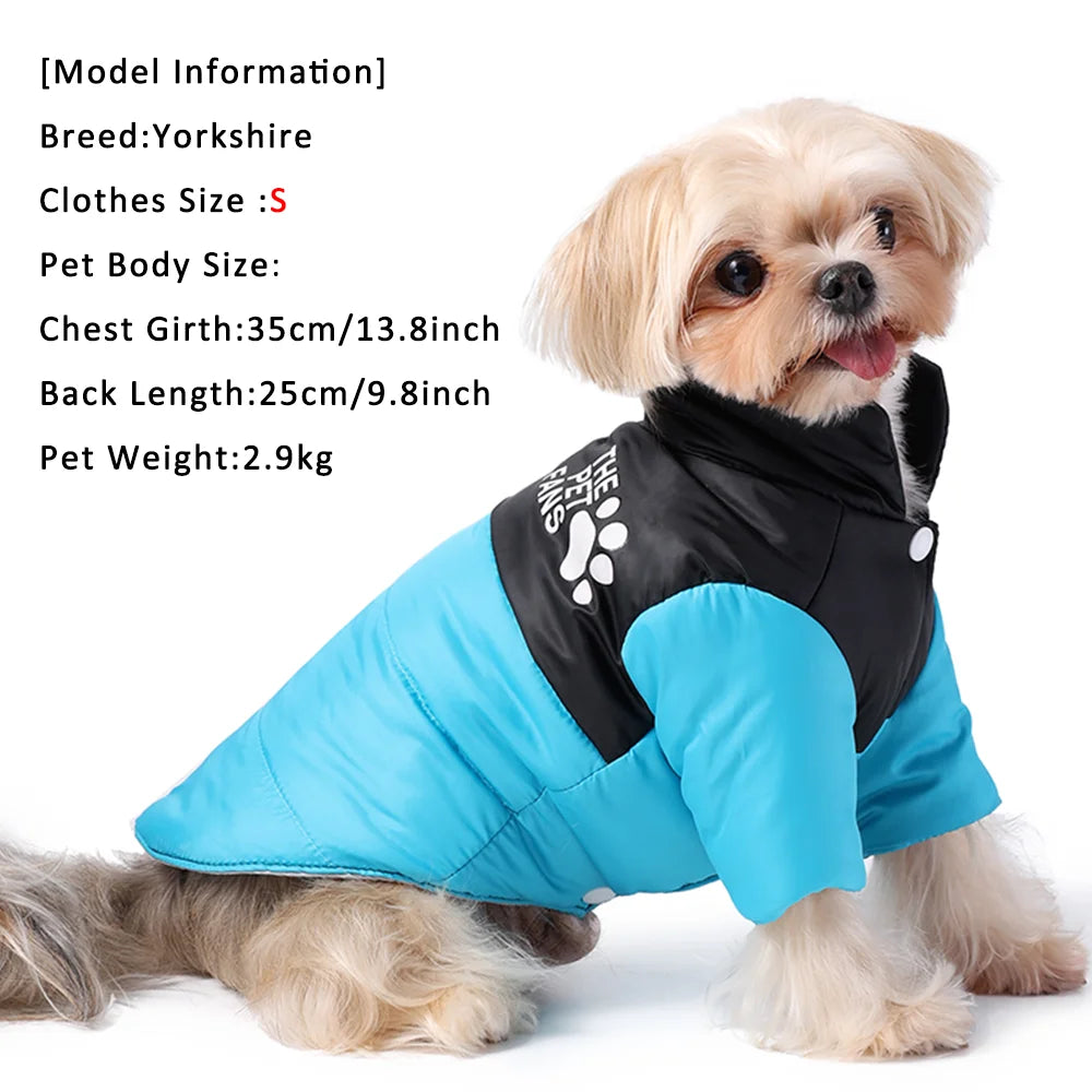 Reversible Dog Jacket For Small Medium Dogs Waterproof Pet Clothes For Winter Warm Pets Outfits Chihuahua Yorkshire Pug Costume